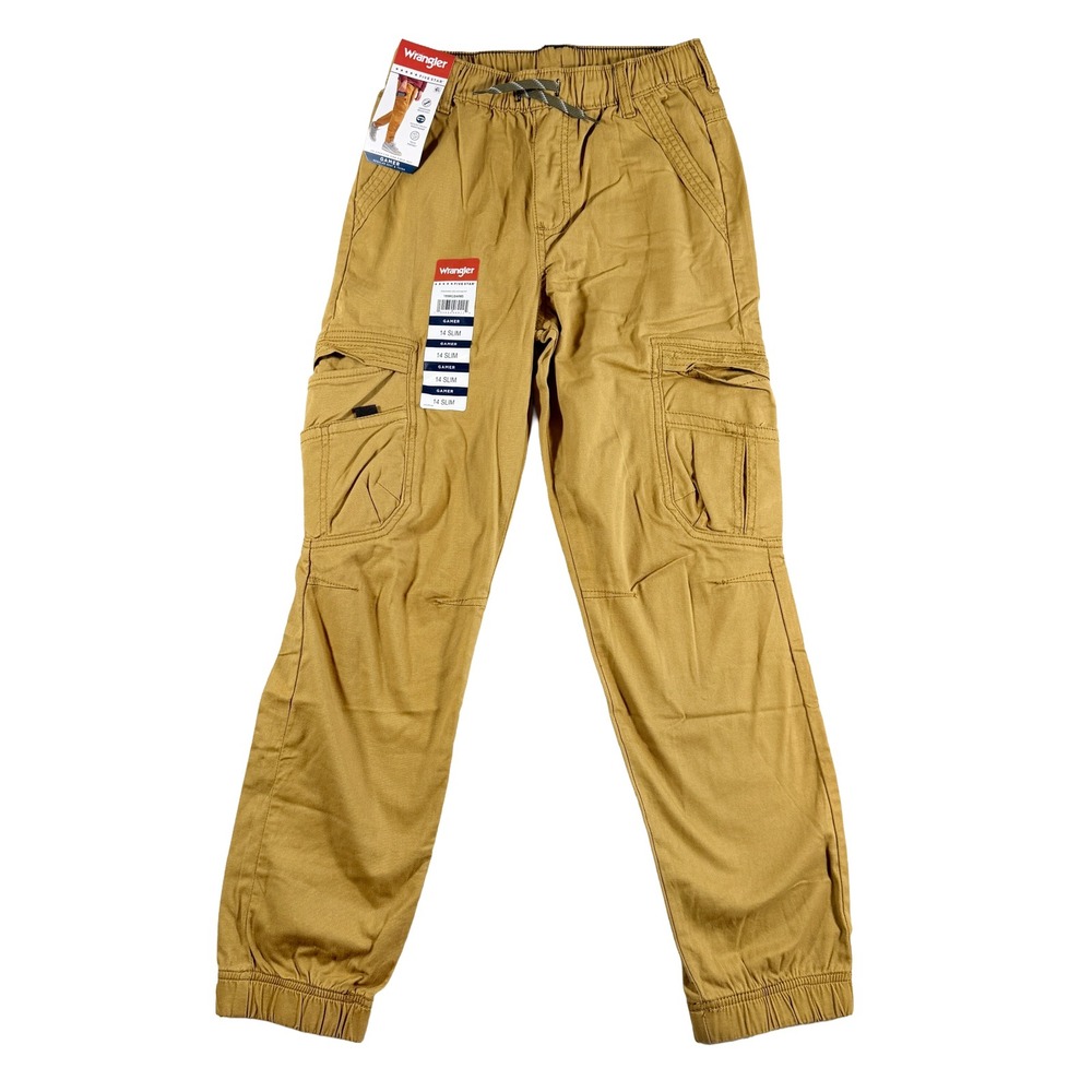 Wrangler Five Star Gamer Boys Cargo Pants Brown 14 Slim NWT